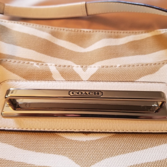 Coach Taylor Zebra Print Satchel Bag - Picture 5 of 8